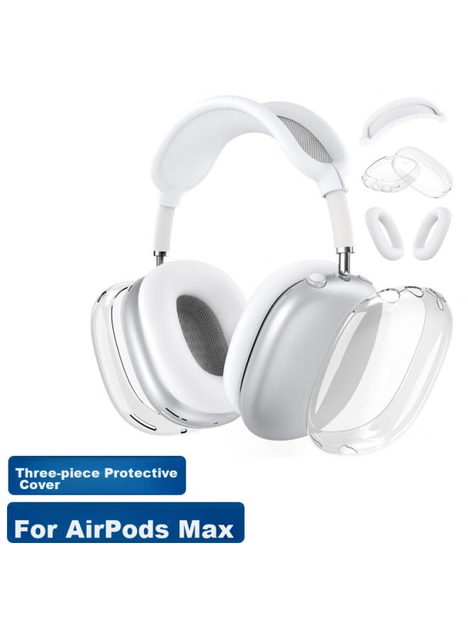 Odd Leaves Qiyepou Silicone Case, Transparent Shell, Suitable For Apple Airpods Max Earphones, Ear Covers, Headphones, Soft Case For Max 2nd Generation, White - Image 1