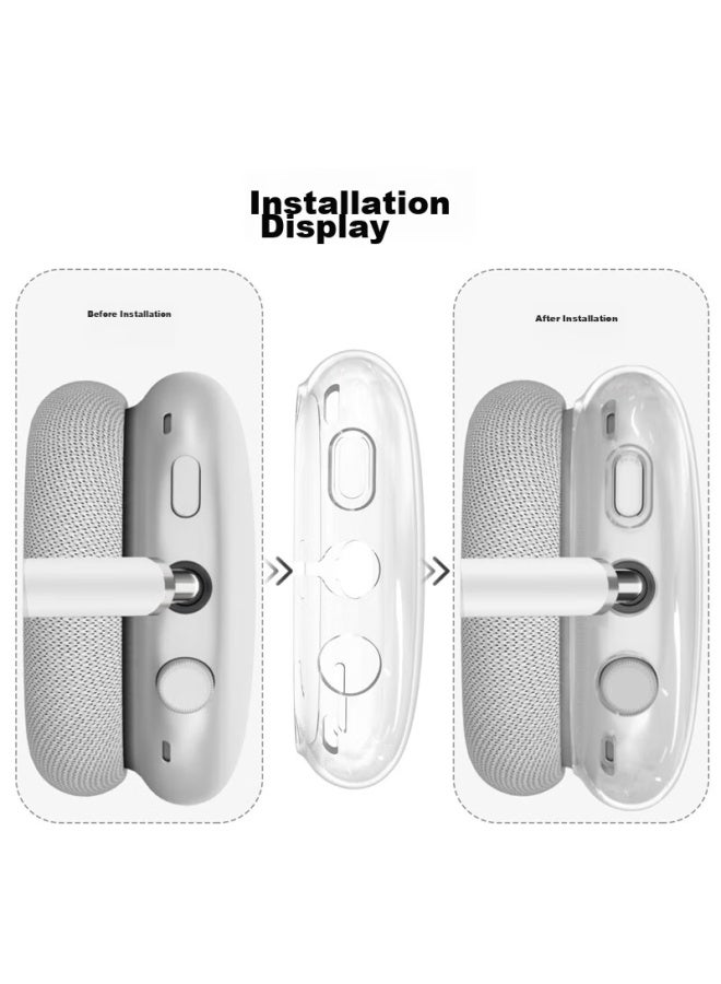 Odd Leaves Qiyepou Silicone Case, Transparent Shell, Suitable For Apple Airpods Max Earphones, Ear Covers, Headphones, Soft Case For Max 2nd Generation, White - Image 3