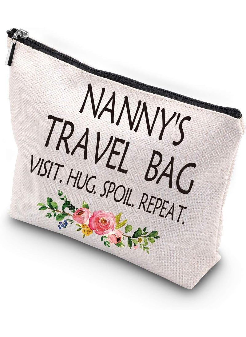 WCGXKO - Generic WCGXKO Nanny Gift Mother s Day Gift for Nanny Grandma Travel Gift Toiletry Bag Nanny Gift from Grandchildren Talk Less Smile More - Image 1