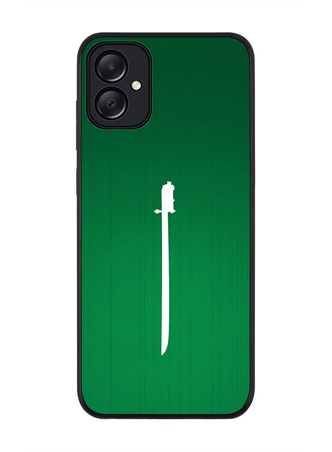 Stylizedd Rugged Black edge case for Samsung Galaxy A05, Slim fit Soft Case Flexible Rubber Edges Anti Drop TPU Gel Thin Cover- Sword Of Saudi - Image 1