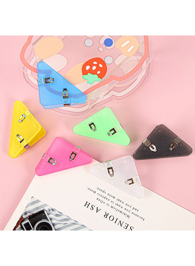HELPS Casual Style Corner Clip Frosted Transparent Clip Primary School Student Test Paper Data Storage Anti-warping Triangle Clip - Image 2
