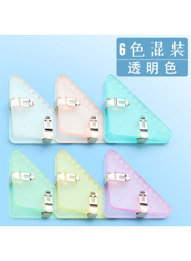 HELPS Casual Style Corner Clip Frosted Transparent Clip Primary School Student Test Paper Data Storage Anti-warping Triangle Clip - Image 1