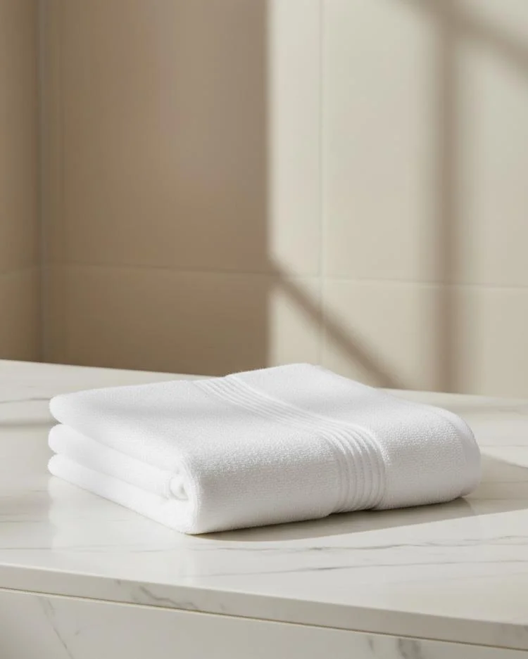 Redtag White and Navy Soft Cotton Bath Towel