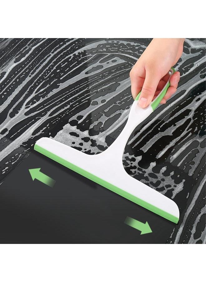 NIBEMINENT - Window Glass Squeegee Double Sided TPR Rubber Strip Sweeping Scrubbing Window Shower Squeegee for Tiles Doors Mirrors Green - Image 1