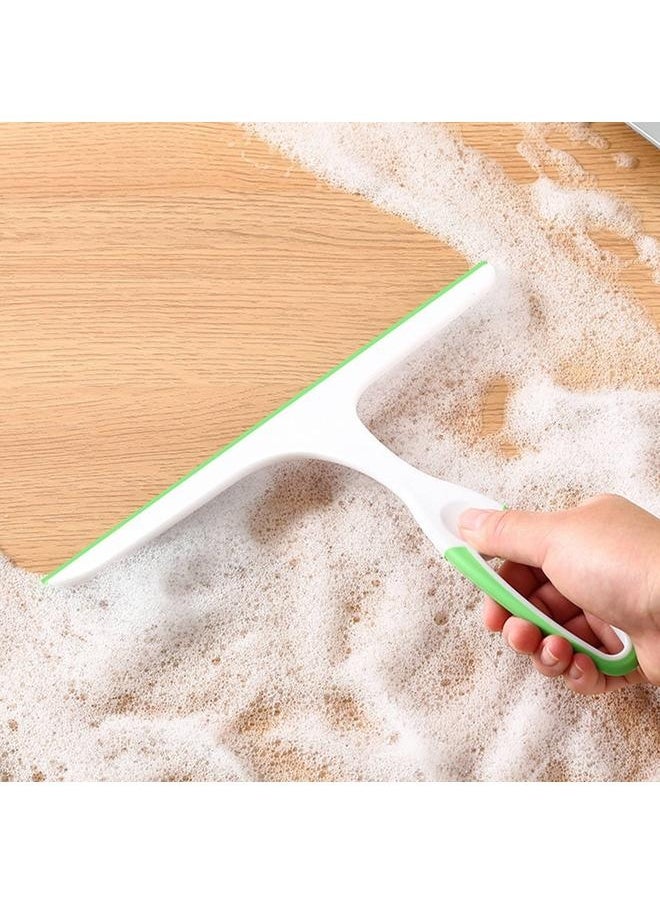NIBEMINENT - Window Glass Squeegee Double Sided TPR Rubber Strip Sweeping Scrubbing Window Shower Squeegee for Tiles Doors Mirrors Green - Image 1