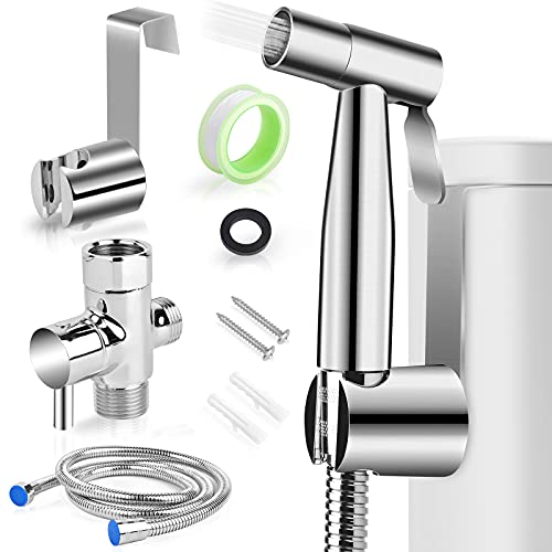 ORANGEHOME Bidet Toilet Sprayer Kit, Handheld Stainless Steel Baby Diaper Cloth Washer and Full Pressure Leakproof Pet Shower Sprayer - Image 1