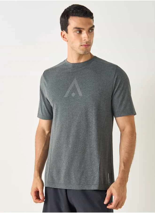 ADOT Printed Crew Neck T-shirt with Short Sleeves