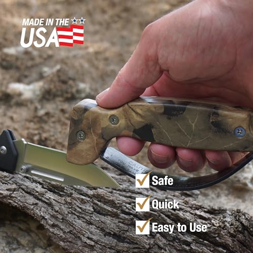AccuSharp Knife Sharpener, Ergonomic Comfortable Handle, Compact & Easy to Use, Restore and Hone Straight & Serrated Knives, Camo - Image 4