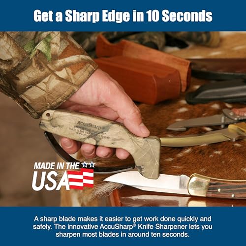 AccuSharp Knife Sharpener, Ergonomic Comfortable Handle, Compact & Easy to Use, Restore and Hone Straight & Serrated Knives, Camo - Image 5