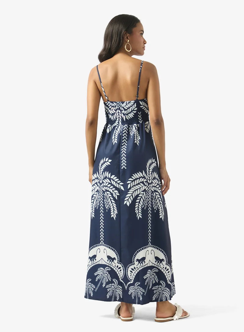 سولايرا Monochrome Print Dress