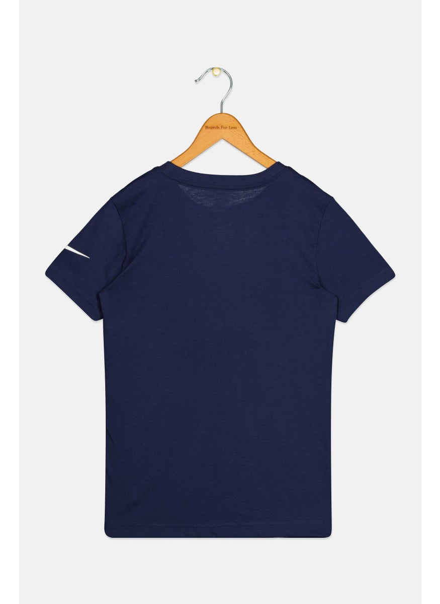 Nike 3Brand by Russell Wilson - Kids Boy Sportswear Fit Short Sleeves Training T-Shirt, Navy - Image 1