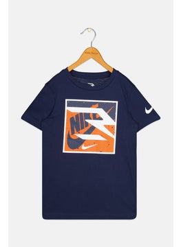Kids Boy Sportswear Fit Short Sleeves Training T-Shirt, Navy