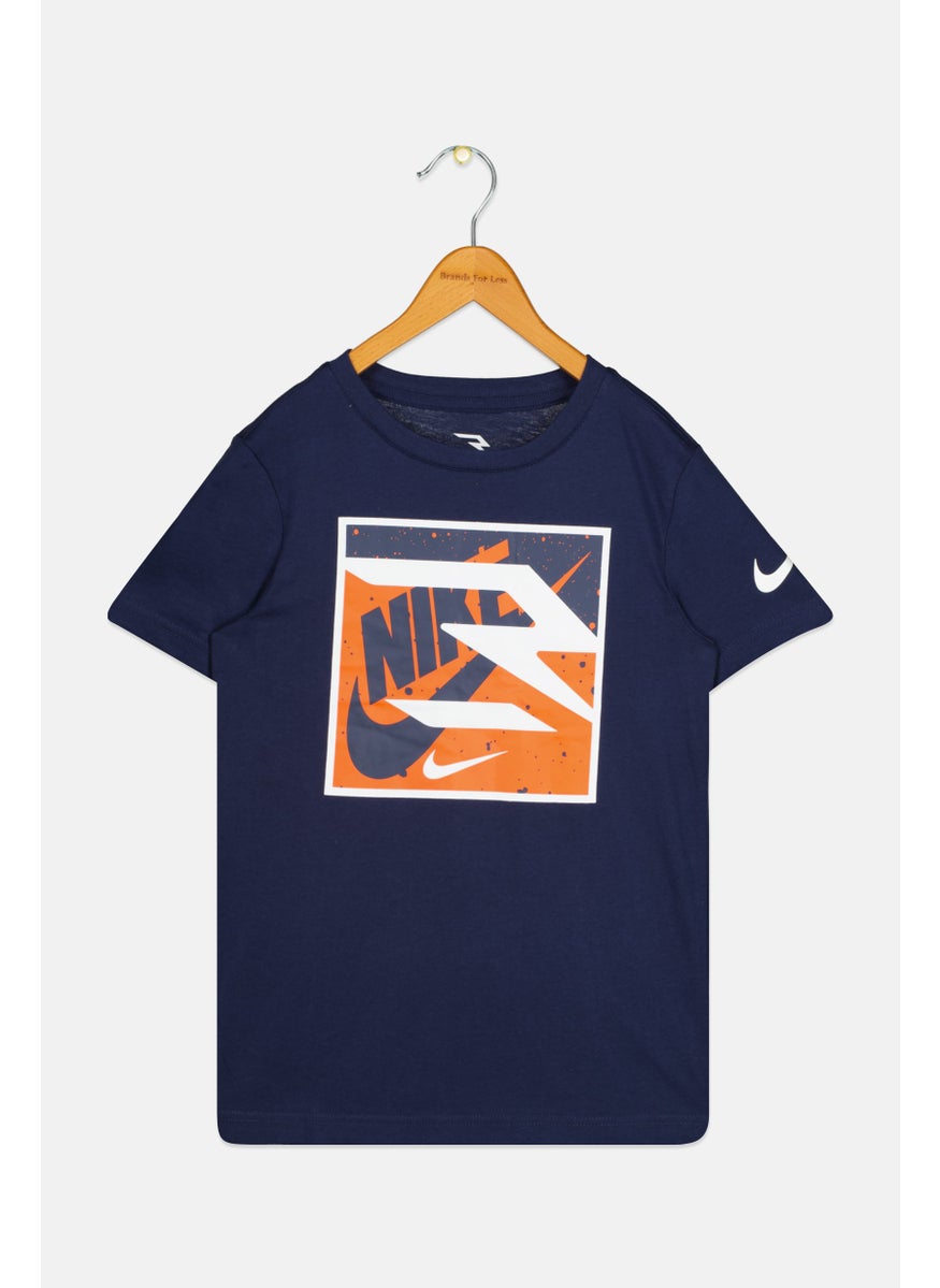 Nike 3Brand by Russell Wilson - Kids Boy Sportswear Fit Short Sleeves Training T-Shirt, Navy - Image 1