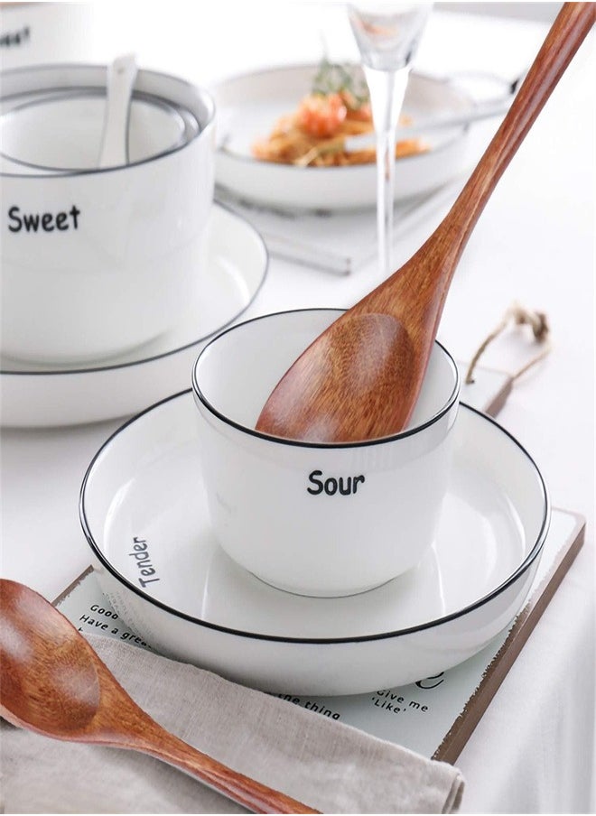 Generic Wooden Spoons, 3pcs Wood Soup Spoons for Eating Mixing Stirring, Long Handle Spoon with Japanese Style Kitchen Utensil  - Image 4