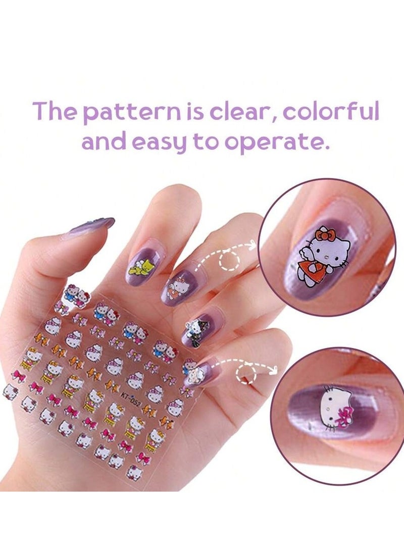 30 Sheets Cute Cat Nail Stickers, Self-Adhesive Nail Decals for Women Girls Kids Nail Art Stickers (Random Pattern) - Image 4