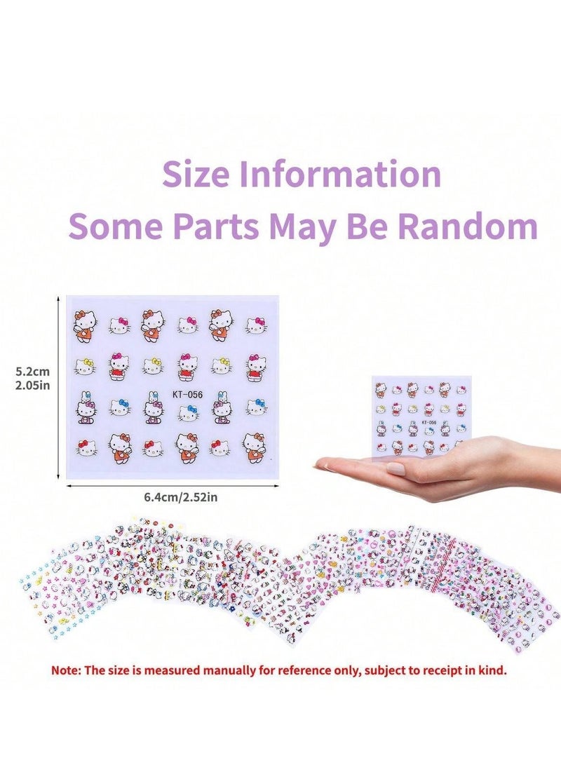 30 Sheets Cute Cat Nail Stickers, Self-Adhesive Nail Decals for Women Girls Kids Nail Art Stickers (Random Pattern) - Image 5