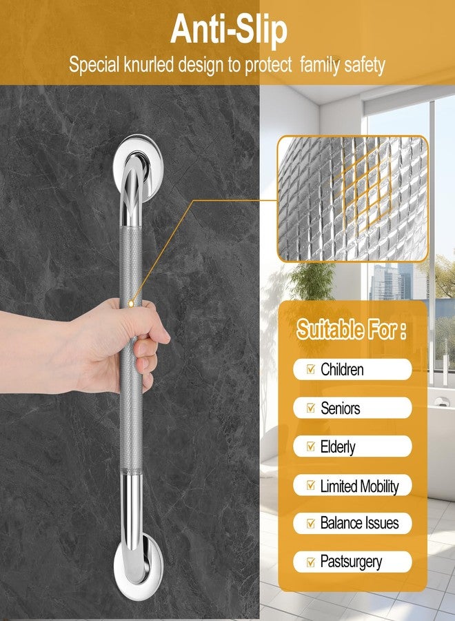 Fertoriy 3 Packs Shower Grab Bars for Bathroom, 2 x 16 Inch & 1 x 12 Inch Safety Handicap Grab Bars for Wall, Anti-Slip Shower Handles for Elderly, Seniors, Disabled, Shower Handrails for Bathtub Toilet - Image 3