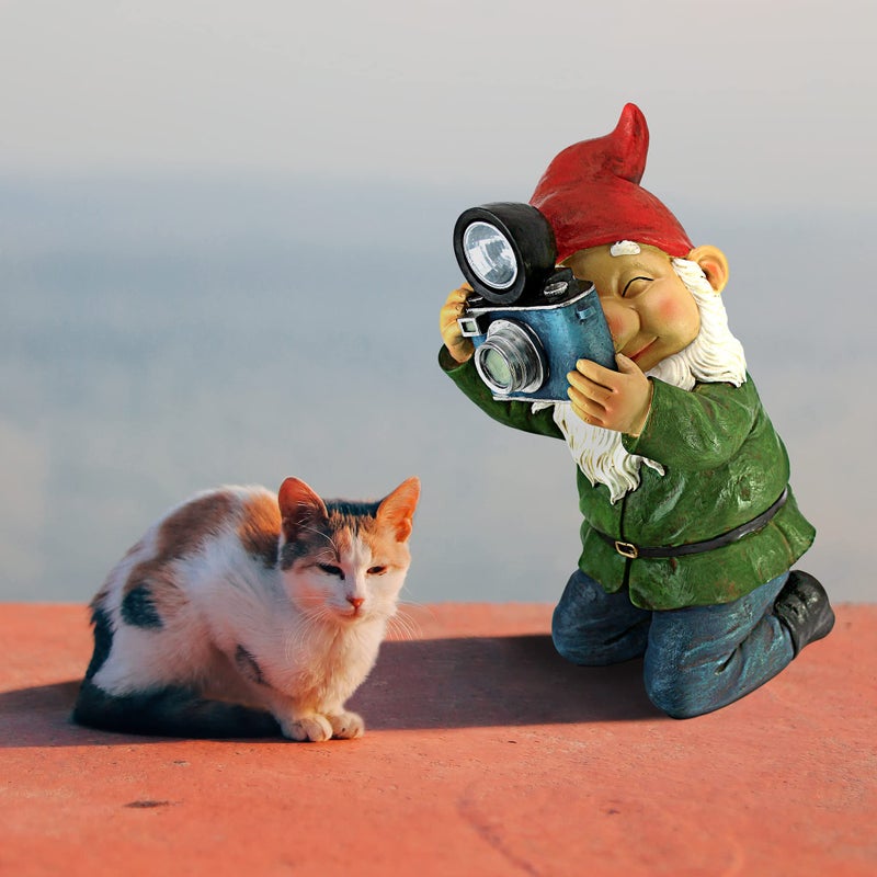 Design Toscano QM2779900 Solar Garden Gnome Statue - Smile for Me - Outdoor Garden Gnomes - Lawn Gnome Statues,full color - Image 5