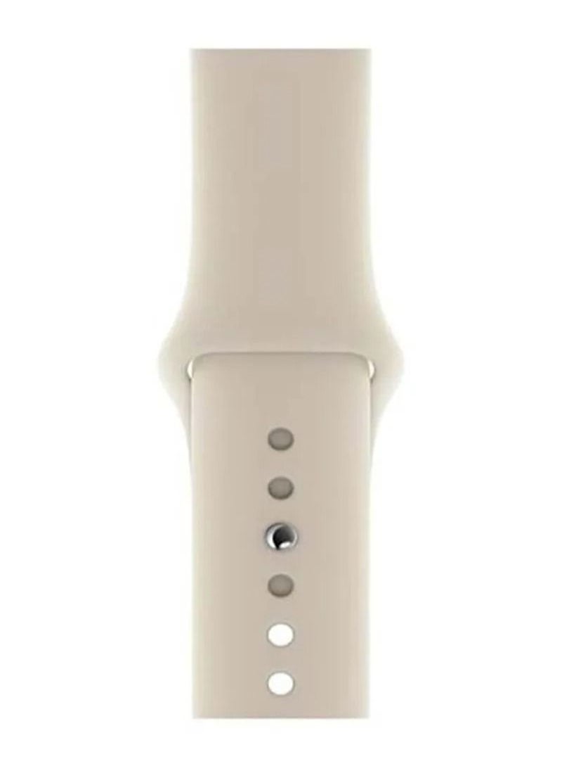 TWEGGON - Apple Watch Strap/Band Compatible With 46mm/45mm/44mm/49mm Silicone Strap for Apple watch All Series Cream - Image 1