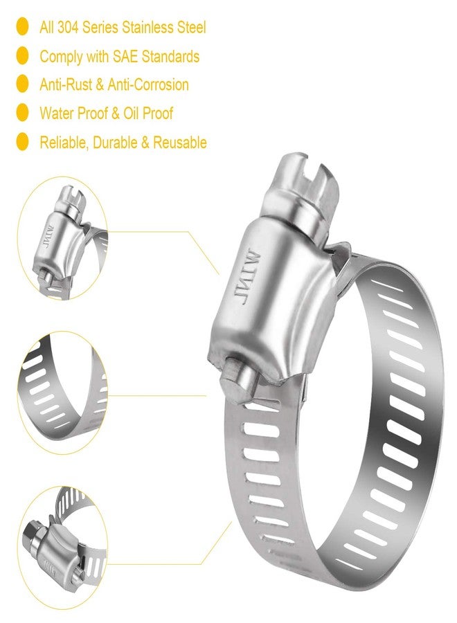 WINL Stainless Steel Hose Clamps - 16 Pack Worm Gear Drive Hose Clamps All 304 Stainless Steel SAE 16 Clamping Range from 3/4 Inch to 1-1/2 Inch (19mm-38mm) for Automotive Plumbing - Image 2