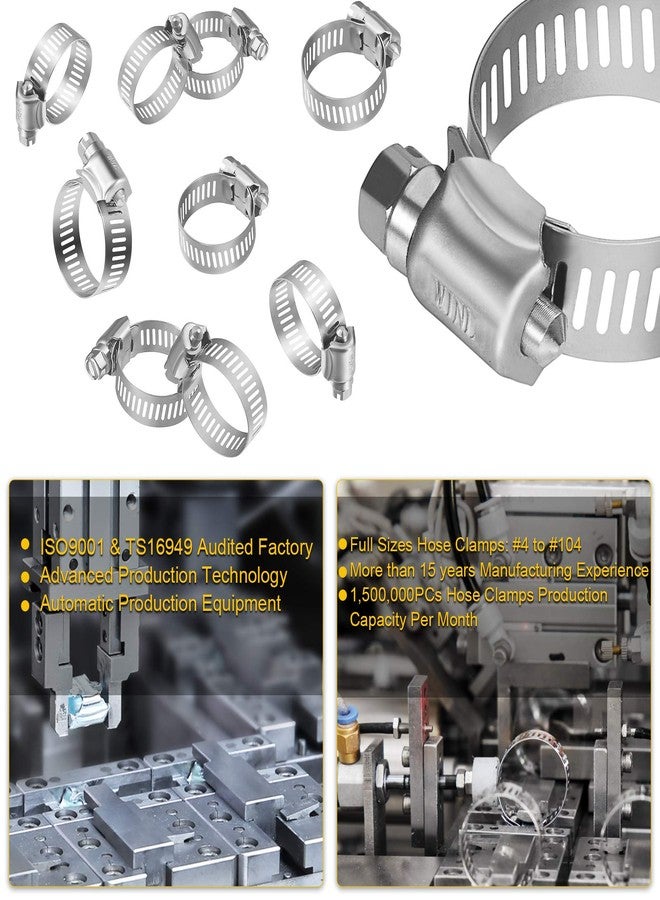 WINL Stainless Steel Hose Clamps - 16 Pack Worm Gear Drive Hose Clamps All 304 Stainless Steel SAE 16 Clamping Range from 3/4 Inch to 1-1/2 Inch (19mm-38mm) for Automotive Plumbing - Image 5