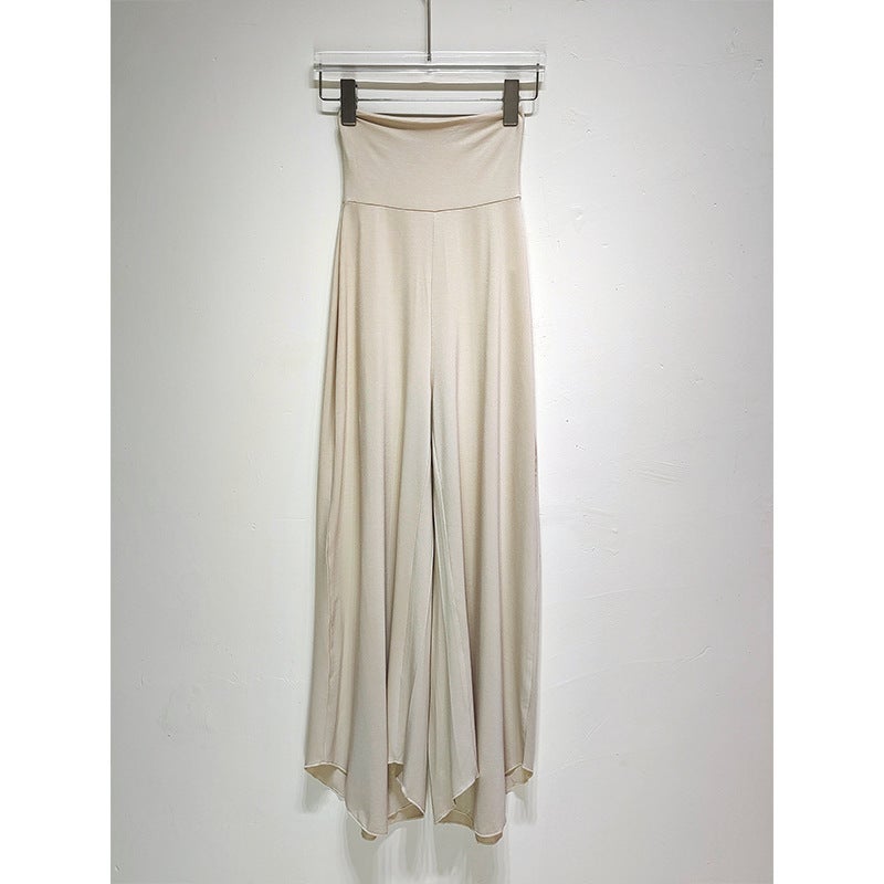 Bali Yoga Pants High Waist Bamboo Fabric Loose Fit Apricot  - Image 5