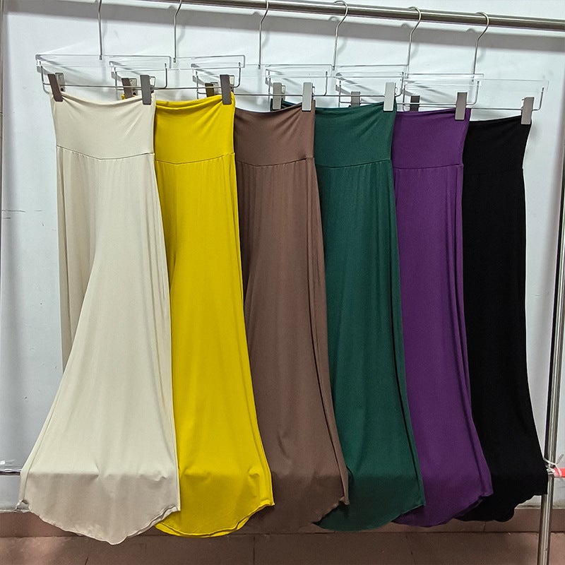 Bali Yoga Pants High Waist Bamboo Fabric Loose Fit Apricot  - Image 3