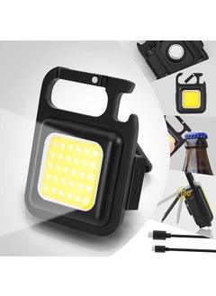 SEAHAVEN SEAHAVEN Small Flashlight Multifunction Keychain Led Light with Bottle Opener Magnetic Base and Folding Bracket Mini Cob 500 lumens Rechargeable Multifunctional Emergency Light Keychain  - Image 1