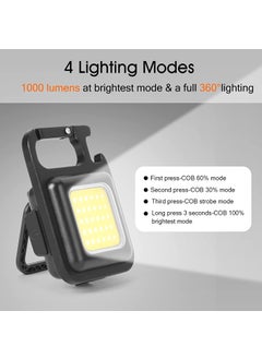 SEAHAVEN SEAHAVEN Small Flashlight Multifunction Keychain Led Light with Bottle Opener Magnetic Base and Folding Bracket Mini Cob 500 lumens Rechargeable Multifunctional Emergency Light Keychain  - Image 3