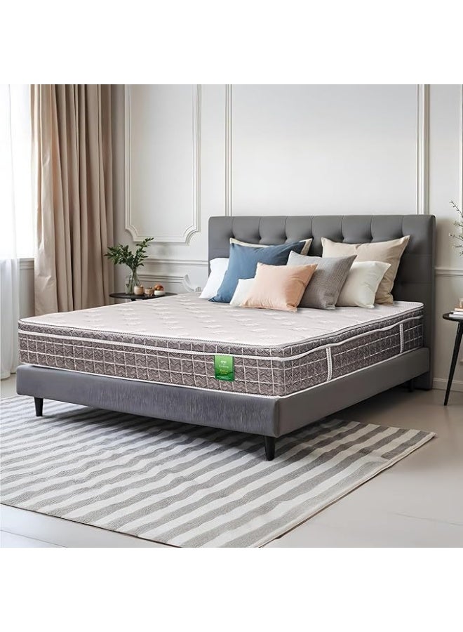 EASELIVING Pocket Euro Top Mattress - W 90 x L 190 x D 28 cm | Medium Firm Bed with Plush Comfort | Motion Isolation and Foam Encased Edge Support | Breathable Knit Fabric - Image 1