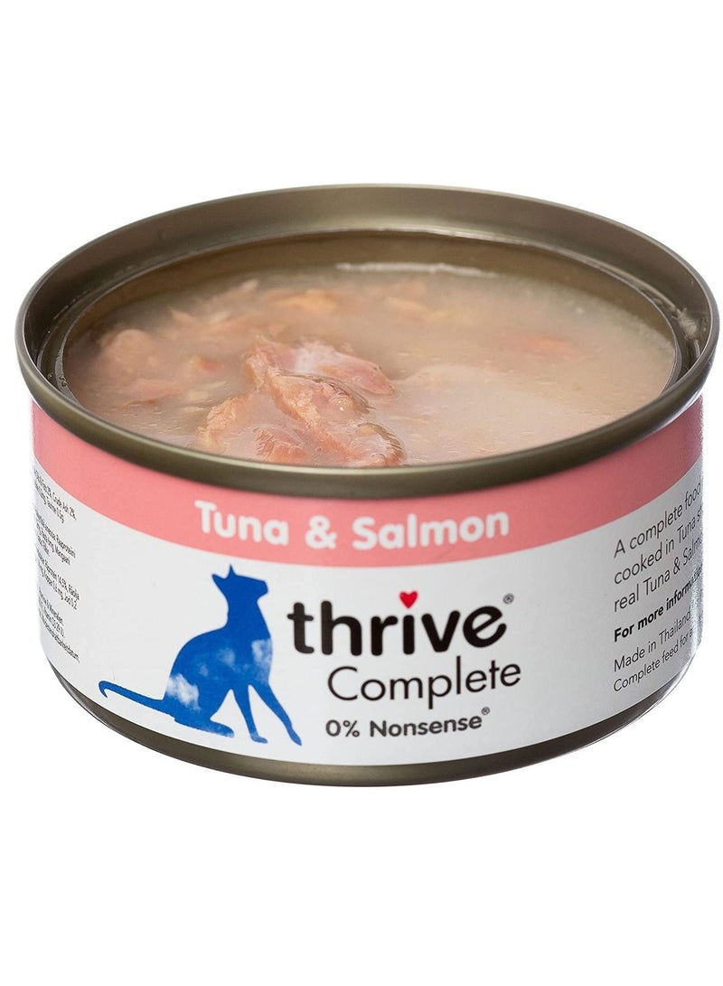THRIVE طعام القطط الرطب الكامل من التونة والسلمون، 12 قطعة، 75 جرام - Image 2