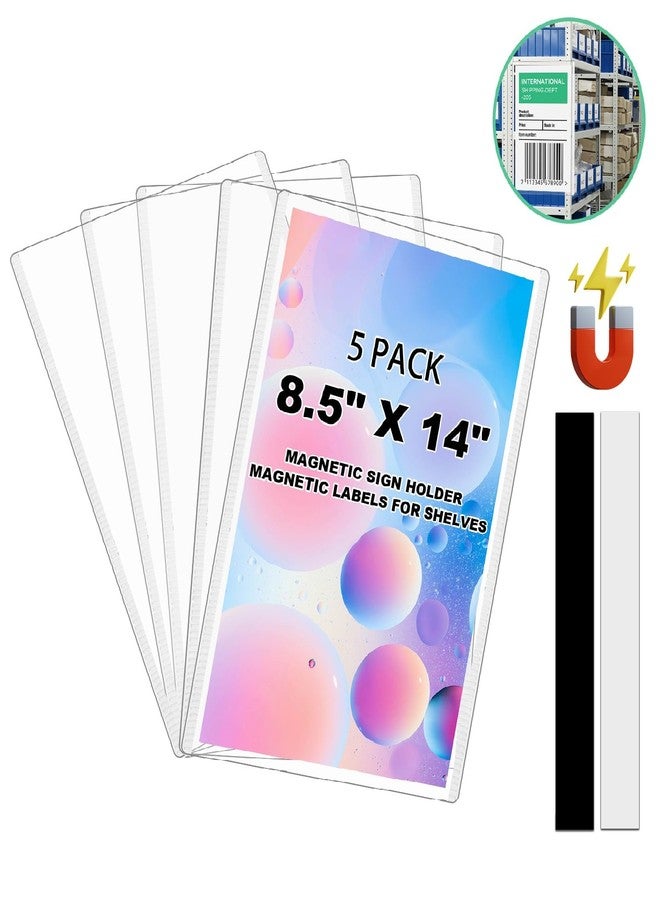 CHUNNIAO Legal Size Plastic Paper Sleeves 8.5x14 Document Sheet Protectors for Warehouse,Semi Rigid Label Holders,Adhesive Magnetic Tape Including - Image 2