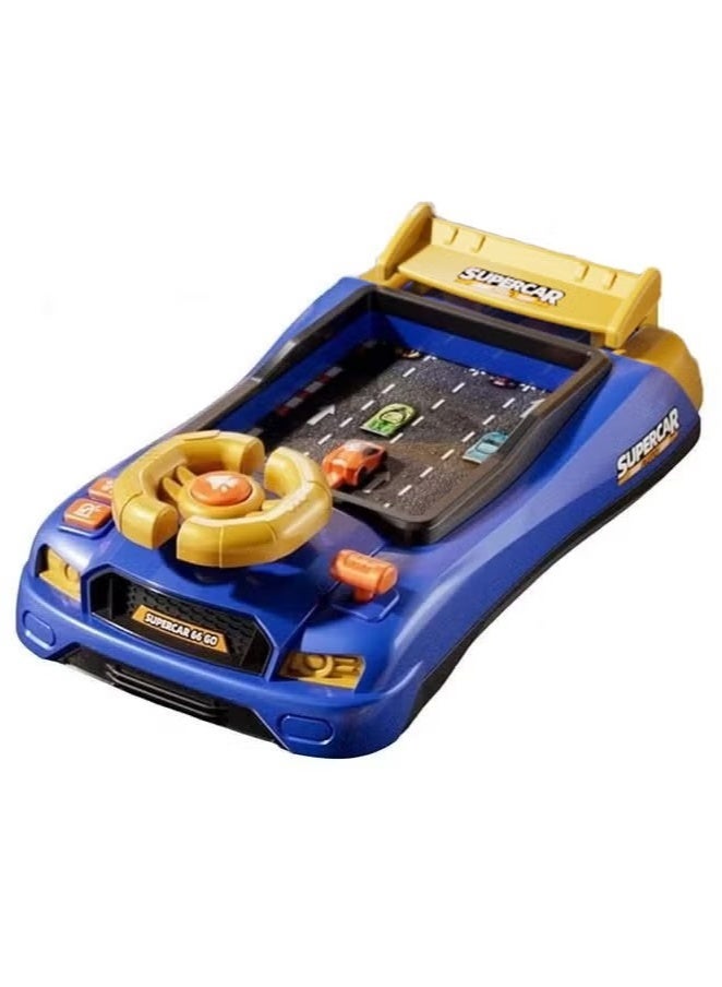 Kids Electric Driving Simulator Racing Car Toy Musical Steering Wheel Toy for Children with Light and Music Interactive Educational Toy - Blue - Image 1