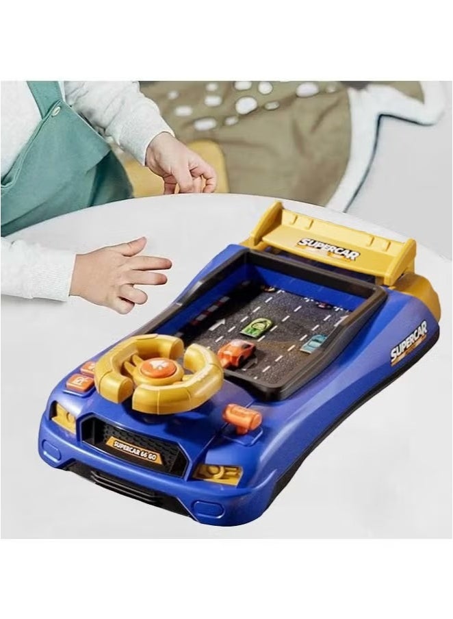 Kids Electric Driving Simulator Racing Car Toy Musical Steering Wheel Toy for Children with Light and Music Interactive Educational Toy - Blue - Image 4