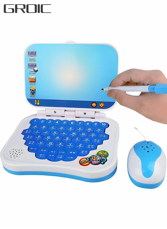 GROIC Learning Computers with Drawing Board for Kids,Educational and Bilingual Laptop Chinese and English,Kids Toy Laptop Tablet Learning Educational Game for Kids  - Image 1