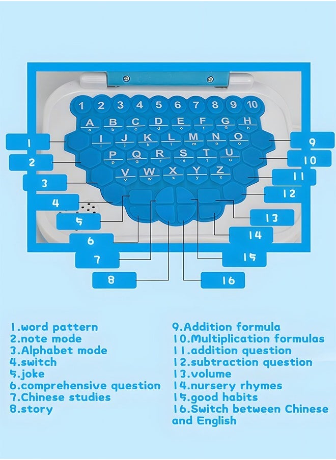 GROIC Learning Computers with Drawing Board for Kids,Educational and Bilingual Laptop Chinese and English,Kids Toy Laptop Tablet Learning Educational Game for Kids  - Image 3