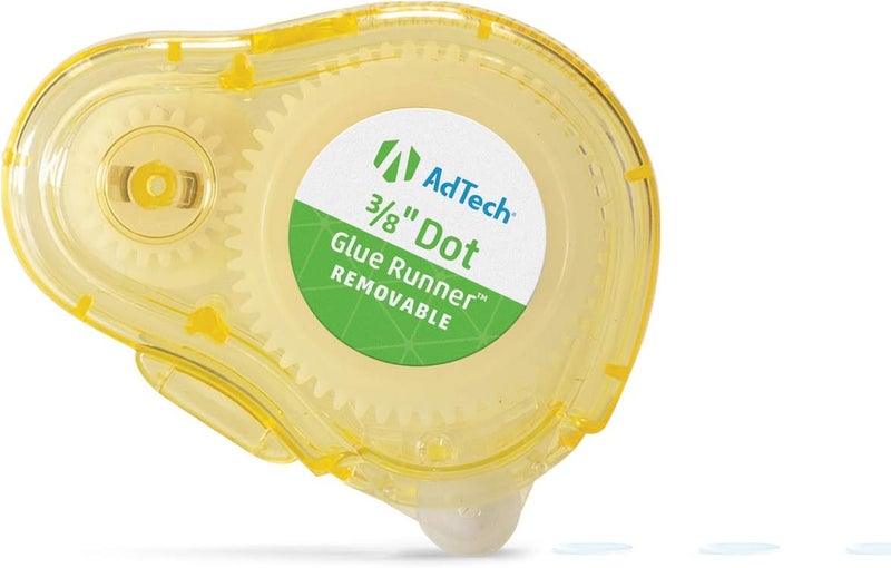 Adtech Removable Adhesive Dots Glue Runner, Clear .375" - 3 Pack - Image 1