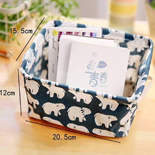 KolorFish Cute Fabric Storage Basket Bins, Home Decor Canvas Organizers Bag, Storage Bins Basket for Adult Makeup, Baby Toys Liners, Books (Dark Blue) - Pack of 4 - Image 2