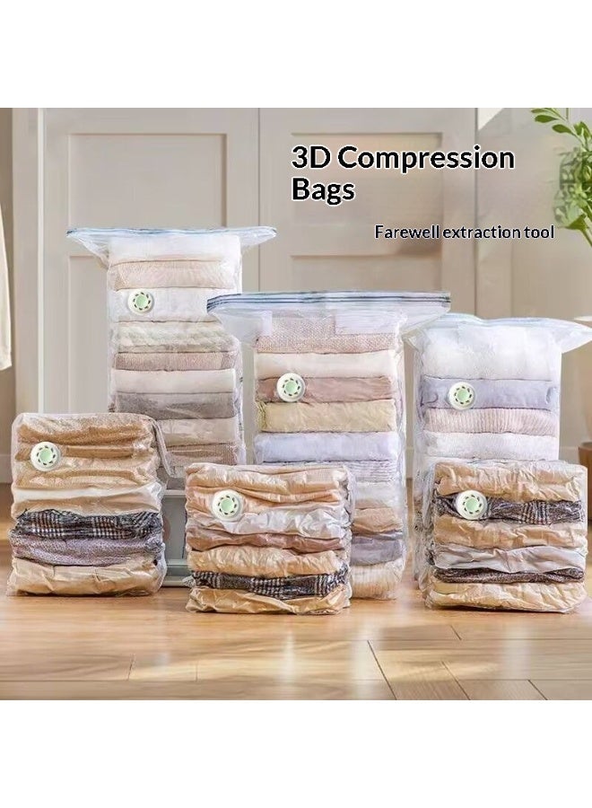 9Piece Vacuum Storage Bags,Reusable No Pump Required,Space Saver Bags,Jumbo Cube bag,Extra Large Vacuum Sealer Bags for Comforters Blankets Bedding Duvet,Closet Organizers two extra-large (100×80×38 cm), four large (80×60×30 cm), and three medium (70×50×30 cm) - Image 5
