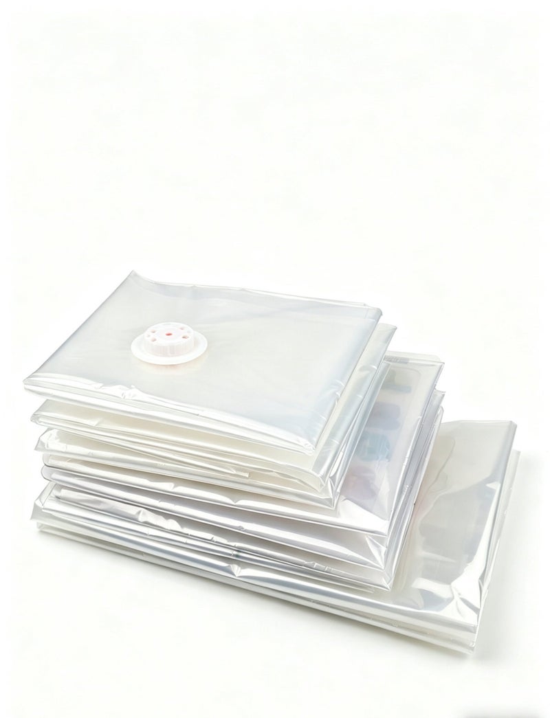 9Piece Vacuum Storage Bags,Reusable No Pump Required,Space Saver Bags,Jumbo Cube bag,Extra Large Vacuum Sealer Bags for Comforters Blankets Bedding Duvet,Closet Organizers two extra-large (100×80×38 cm), four large (80×60×30 cm), and three medium (70×50×30 cm) - Image 3