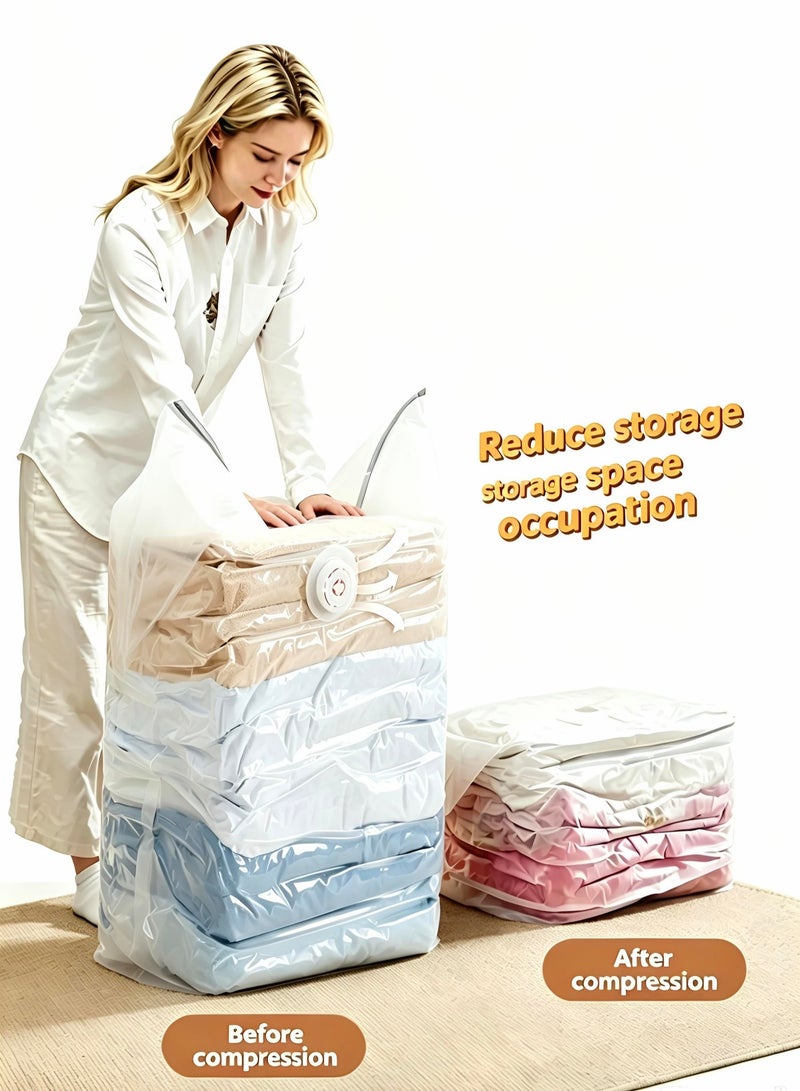 9-Piece Set of Reusable Vacuum Storage Bags—No Pump Required, Space-Saving, Heavy-Duty Extra-Large Bags. Includes two extra-large bags (100 × 80 × 38 cm), four large bags (80 × 60 × 30 cm), and three medium bags (70 × 50 × 30 cm) - Image 1