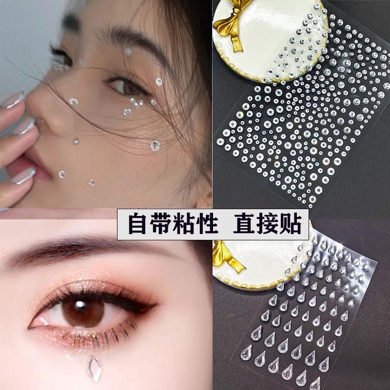 Prom Makeup Eyebrow Stickers Self-Adhesive Rhinestone Eye Stickers Face Rhinestone Stickers Acrylic Gem Face Stickers Forehead - Image 2