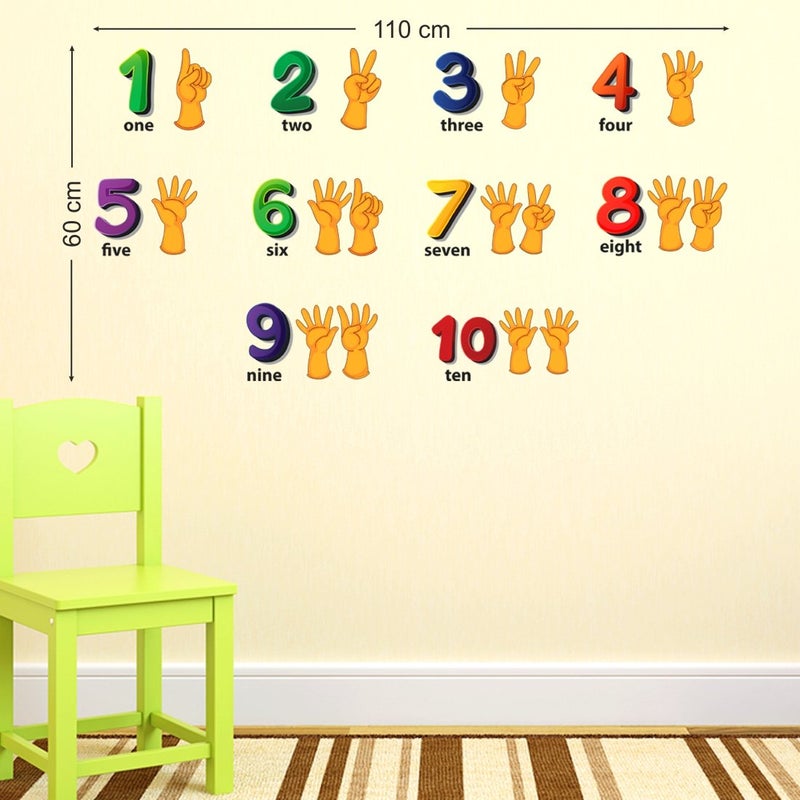Luke and Lilly 1, 2, 3, 4 Numbers Wall Sticker, 60 cm x 110 cm, Multicolor - Image 2