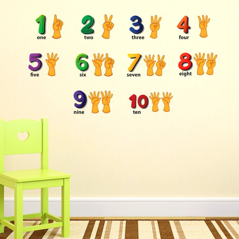 Luke and Lilly 1, 2, 3, 4 Numbers Wall Sticker, 60 cm x 110 cm, Multicolor - Image 1