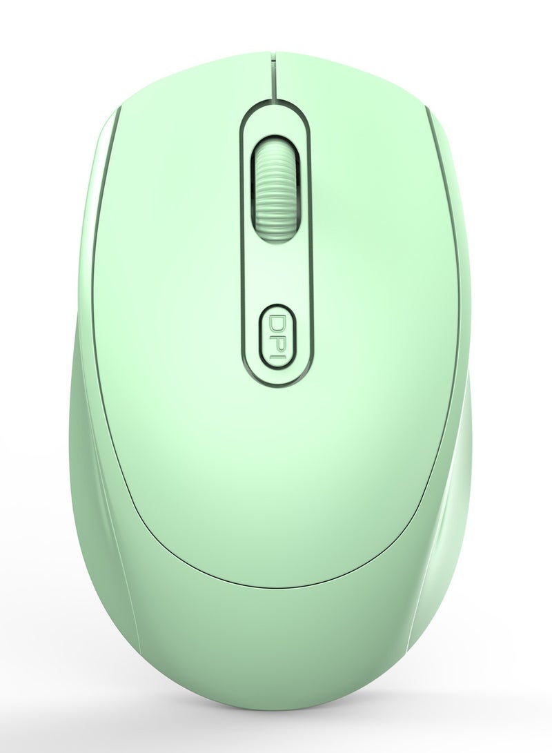 GULFLINK M107 2.4G Wireless Mouse Ergonomic Office Mouse with 3-gear Adjustable DPI Built-in 500mAh Green  - Image 1