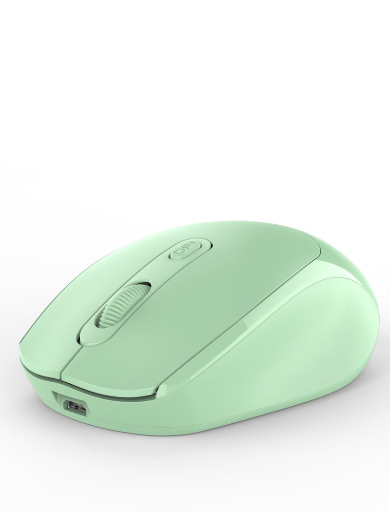 GULFLINK M107 2.4G Wireless Mouse Ergonomic Office Mouse with 3-gear Adjustable DPI Built-in 500mAh Green  - Image 2