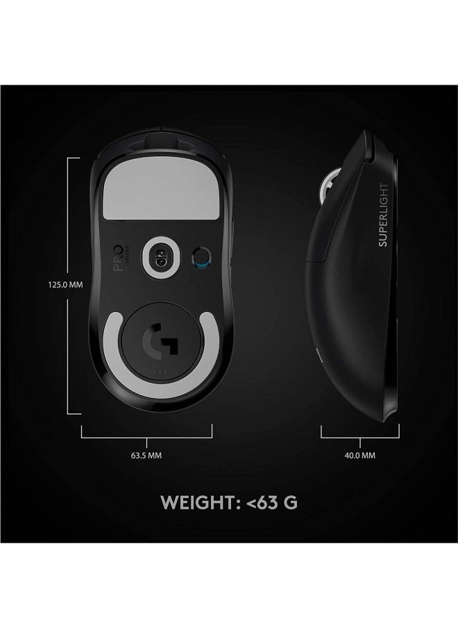 Generic - G PRO X Superlight Wireless Gaming Mouse, HERO 25K Sensor, Ultra-light with 63g, 5 Programmable Buttons, 70 hours Battery Life, Zero Additive PTFE Feet, PC/Mac Black - Image 1
