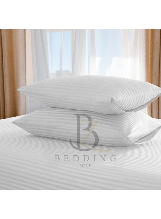 Bedding Zone Standard Pillowcase 2pc Set - White - Image 1