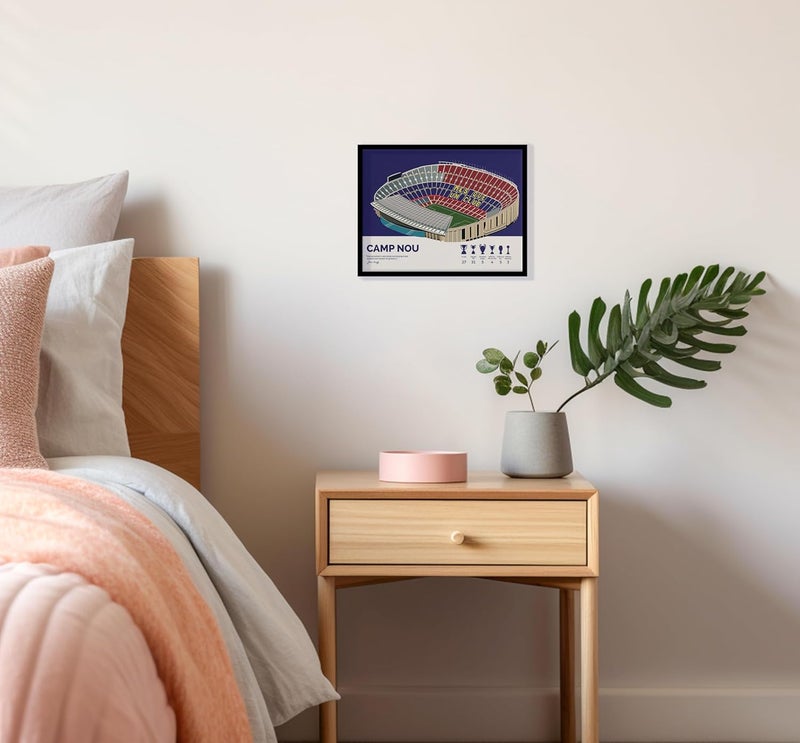 QUOTE - UNQUOTE ART QUOTE UNQUOTE ART FC Barcelona Camp Nou Poster Barcelona Merchandise13x17 inches Black Frame - Image 4