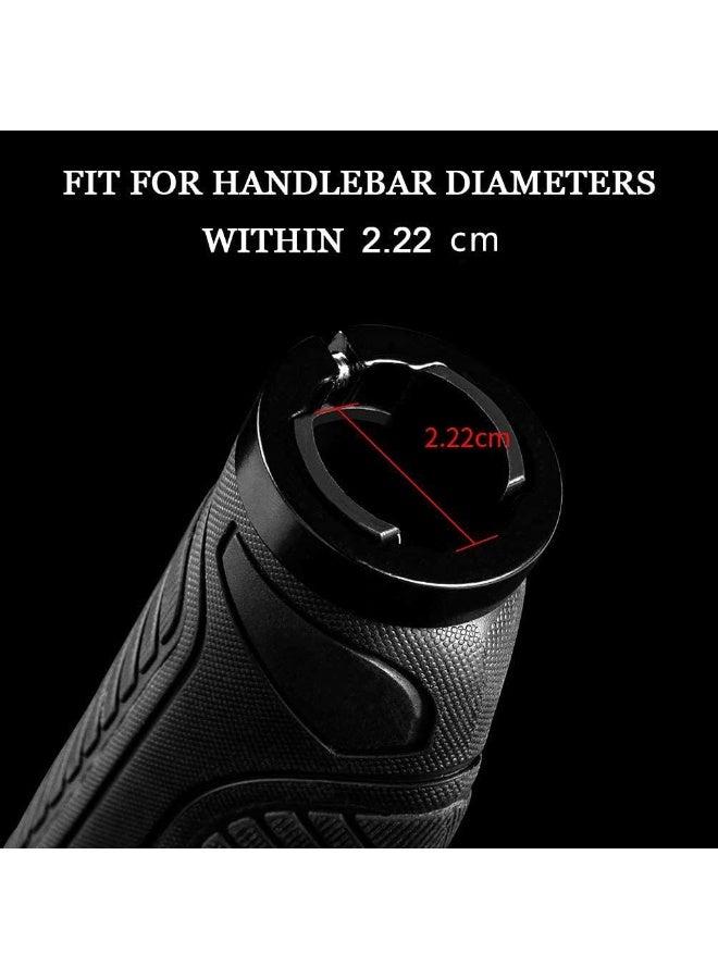 FDTY Mountain Bike Grips Handlebar Grip Bicycle Handlebar Grips Bike Handle Grips Double Aluminum Clamp Lock On Grips for MTB BMX Mountain Bike Handle Bar Ends Black - Image 3